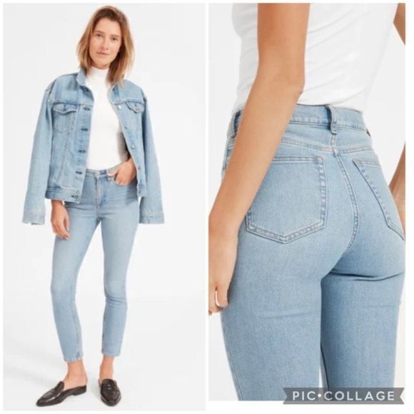 Everlane The High-Rise Skinny Jean Light Blue Wash Size 27 Regular Denim Pants - Picture 1 of 10